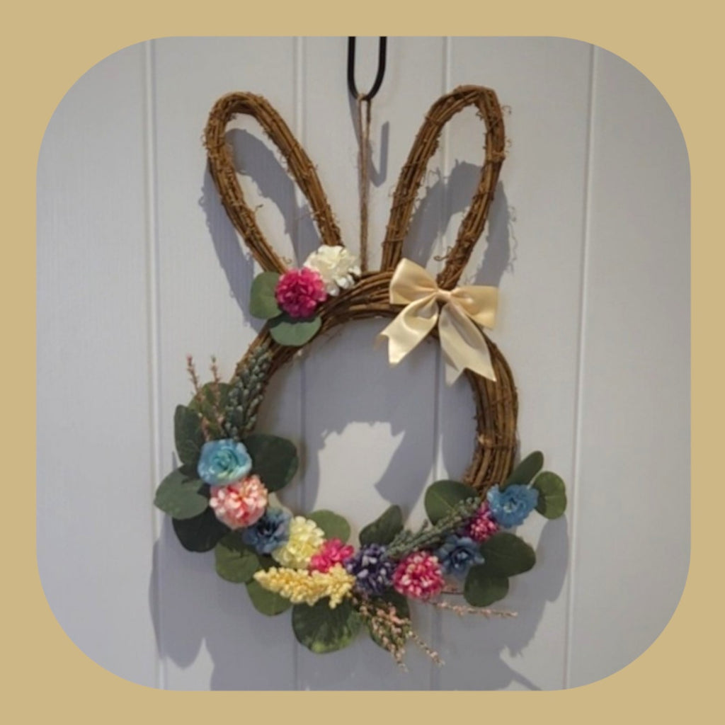 Rustic Bunny Bloom Wreath 🐰