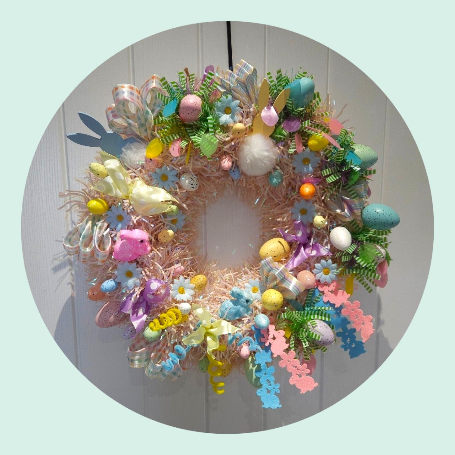 Pastel Bunny Party Wreath 🐰🌸