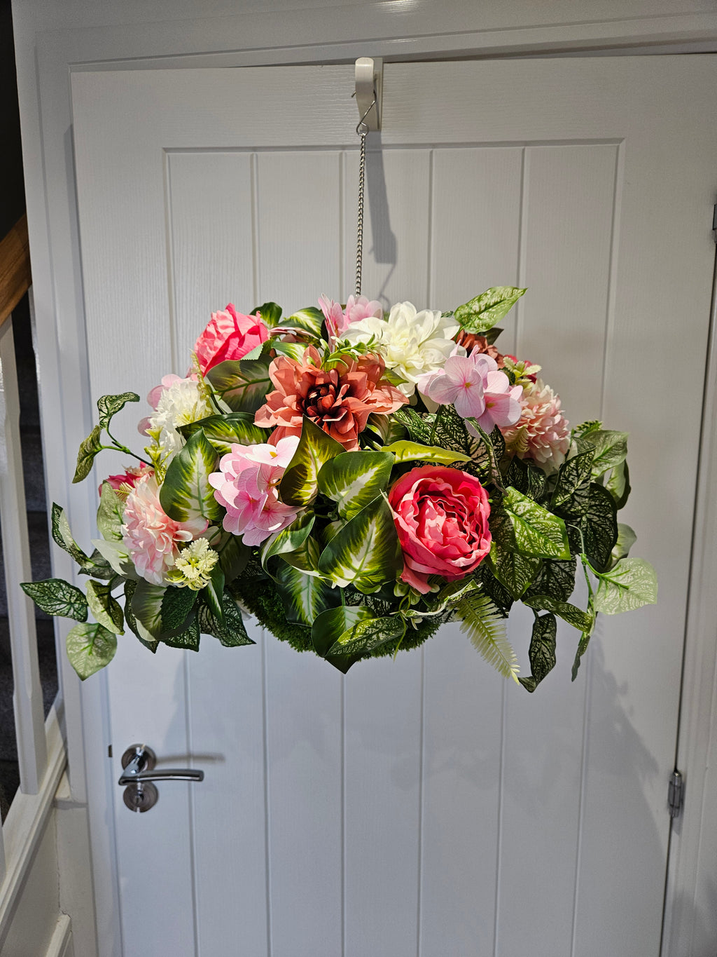 Proper Northern Bloom – No Nonsense Hanging Basket with Bold Blooms in Punchy Pinks Creamy Whites and Deep Moody Tones for Instant Life in Any Space - Decorative, Decor