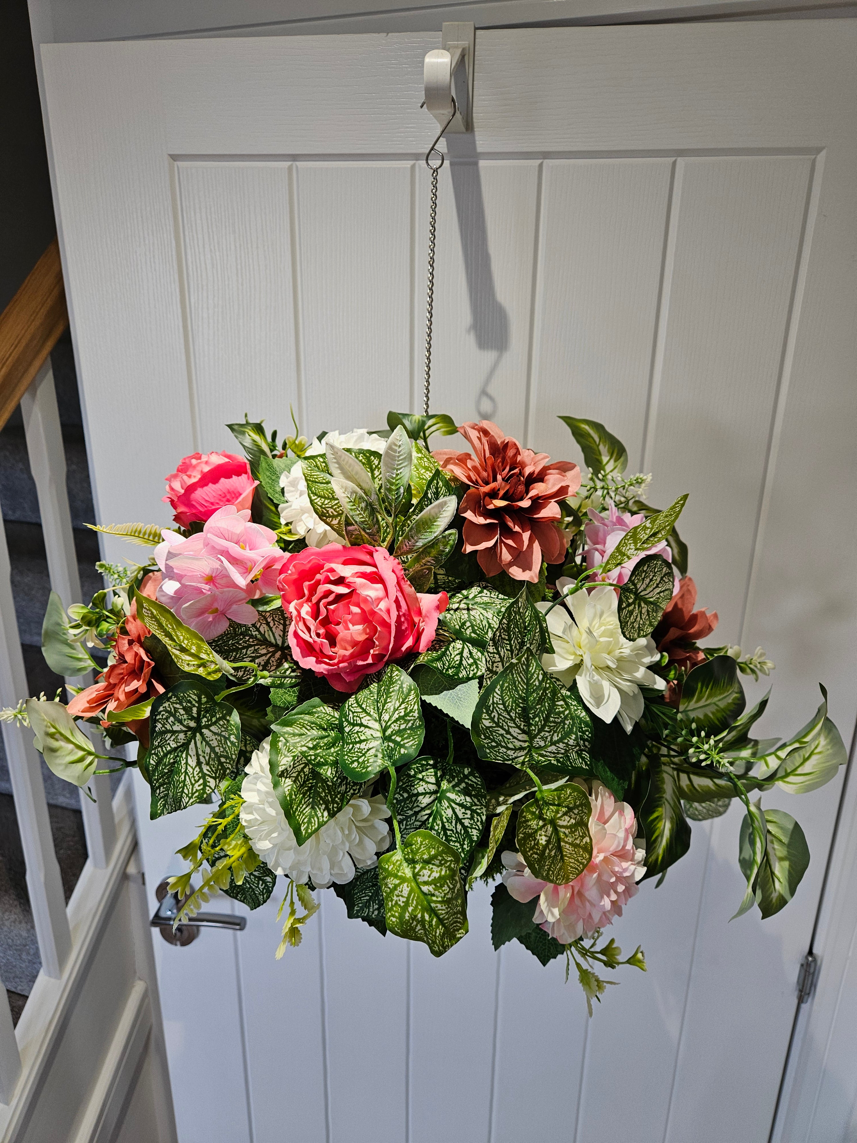 Proper Northern Bloom – No Nonsense Hanging Basket with Bold Blooms in Punchy Pinks Creamy Whites and Deep Moody Tones for Instant Life in Any Space - Decorative, Decor