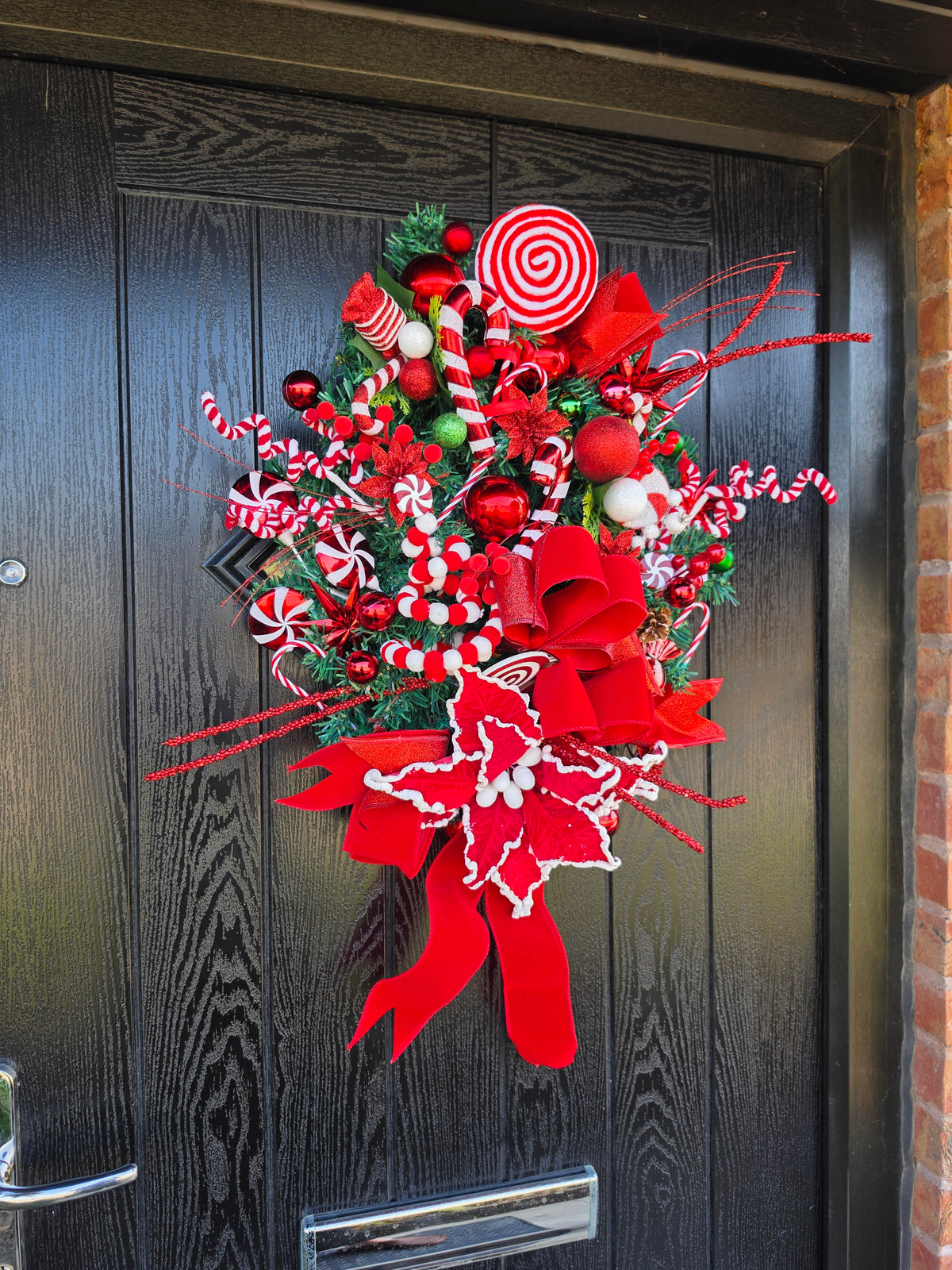 Candy Cane Queen – Handmade Christmas Door Wreath