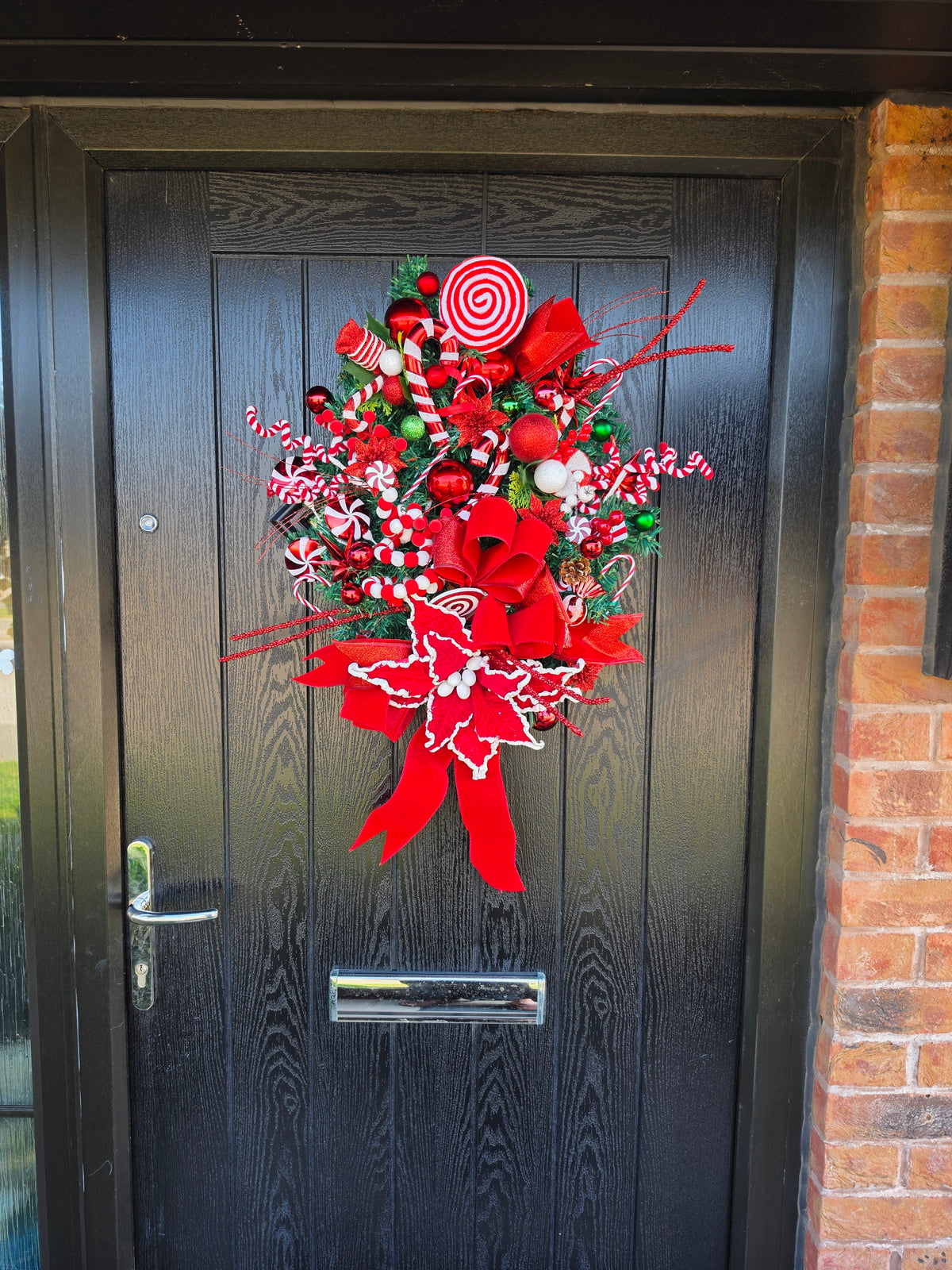 Candy Cane Queen – Handmade Christmas Door Wreath