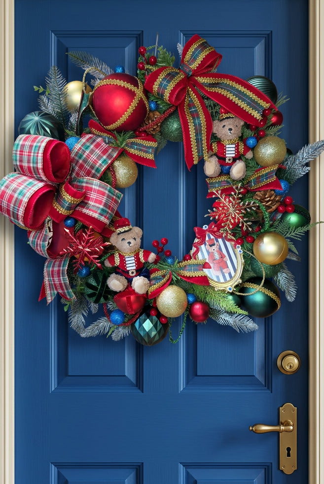 The Toy Soldiers - Luxury Teddy Bear Christmas Wreath