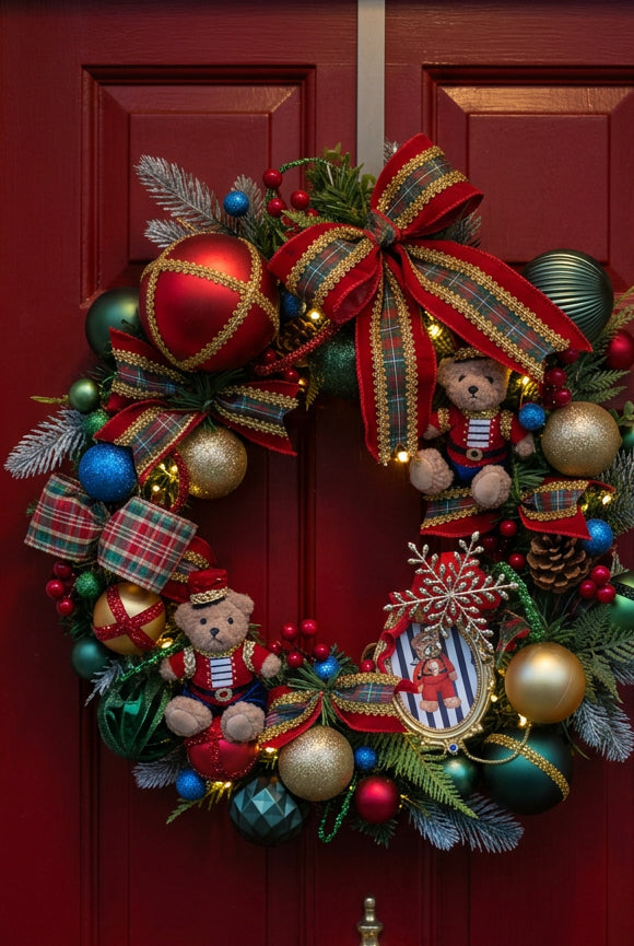 The Toy Soldiers - Luxury Teddy Bear Christmas Wreath