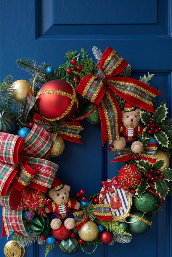 The Toy Soldiers - Luxury Teddy Bear Christmas Wreath