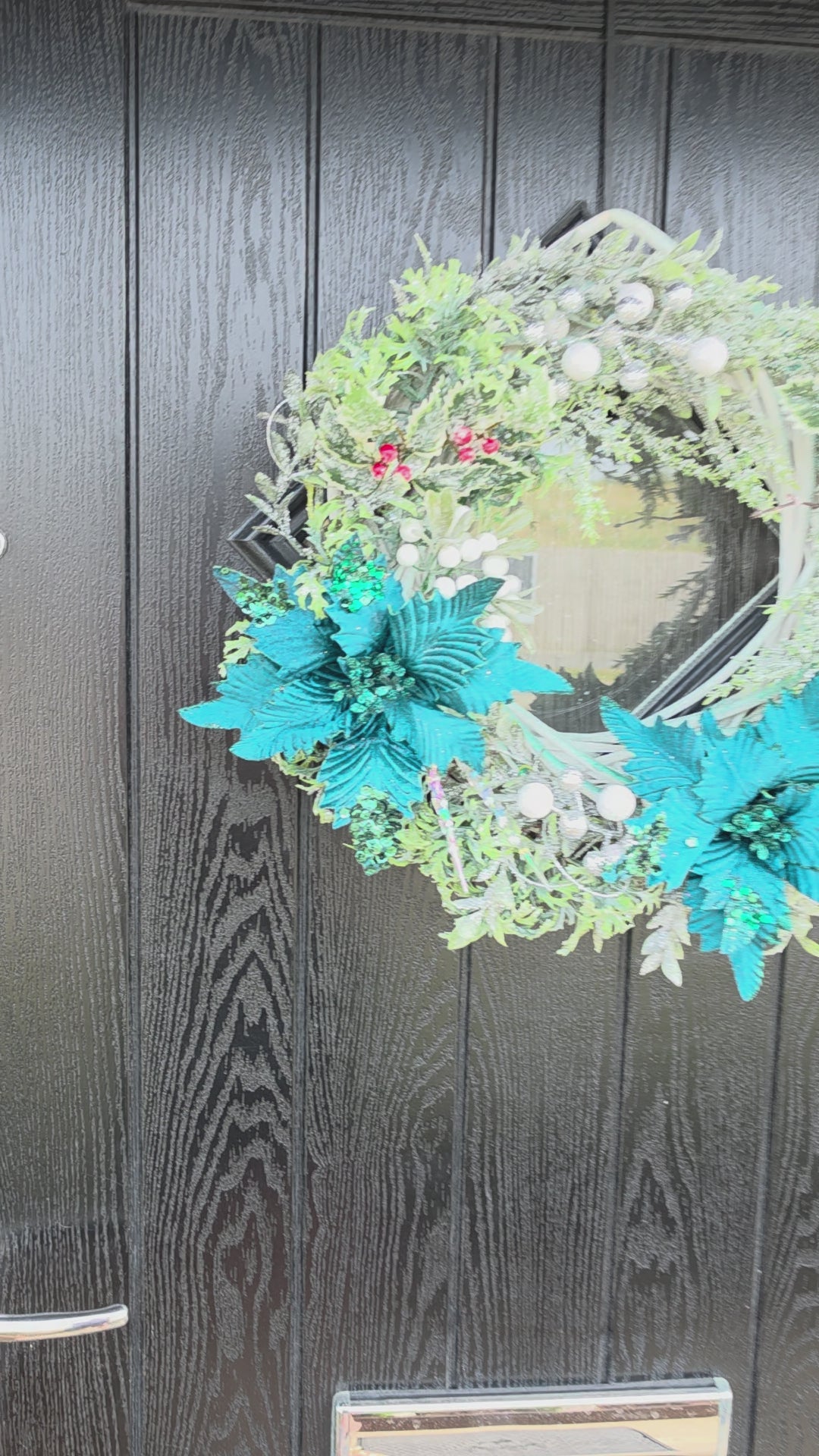 Holly Poinsetta – Handmade Christmas Door Wreath
