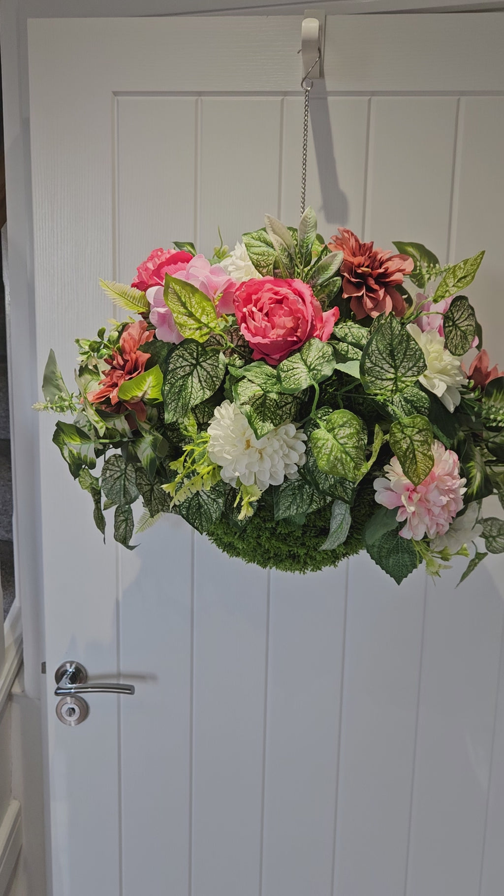 Proper Northern Bloom – No Nonsense Hanging Basket with Bold Blooms in Punchy Pinks Creamy Whites and Deep Moody Tones for Instant Life in Any Space - Decorative, Decor